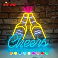 NIHAO Enseigne néon LED flexible personnalisée, enseigne lumineuse en acrylique, texte et forme personnalisés pour bar à cocktails, restaurant, mur
