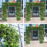 Arche de feuillage artificiel vert 8x8 pieds personnalisée pour décoration d'entrée de mariage – Vente chaude