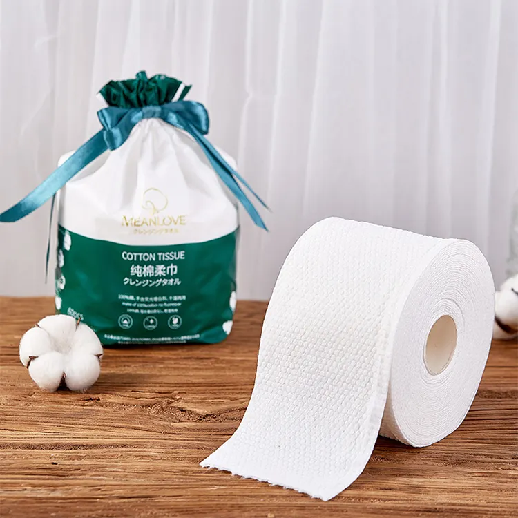 Livraison directe 60 feuilles rouleau de papier pour mouchoirs cosmétiques vente en gros beauté soins de la peau 1 pli serviette en coton doux