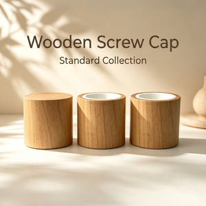 ฝาขวดไม้เวียดนาม WeWood สำหรับบรรจุภัณฑ์ผลิตภัณฑ์ดูแลส่วนบุคคล ฝาขวดเกลียวไม้ ป้องกันการรั่วซึม สำหรับบรรจุภัณฑ์เครื่องสำอาง - Product Image 1