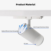 Foco LED de riel TL402 de 30W Ra90 UGR<19 LIFUD 220-240V, 4 hilos, 3 circuitos, para iluminación comercial