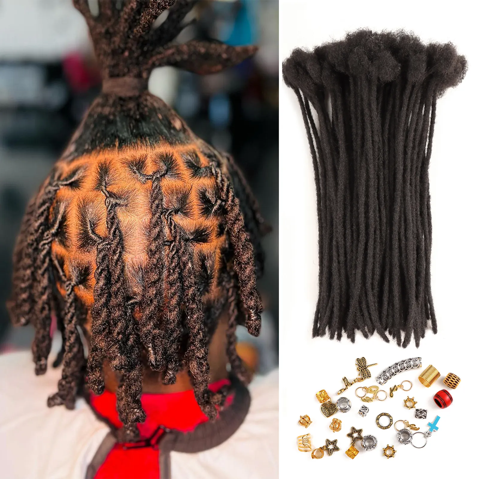 Vast dreads 20 steht ein Paket sperrt Afro Kinkys Bulk Echthaar für Dreadlock-Verlängerungen Haar verlängerungen Echthaar weich