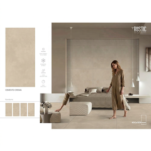 กระเบื้องพอร์ซเลนเคลือบผิวลายหินอ่อนเซเมนโต เนโร รัสติก ขนาด 600x1200 มม. แบบเต็มแผ่น กันลื่น สำหรับปูพื้นและผนัง - Product Image 6