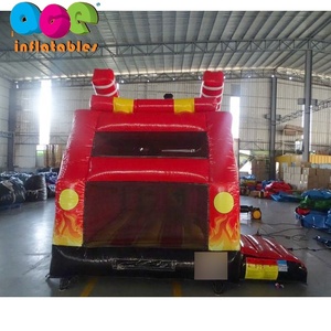 Castillo hinchable comercial para niños, juego divertido para correr, obstáculos con tobogán, combo, camión de bomberos, tema, pista de obstáculos inflable - Product Image 6