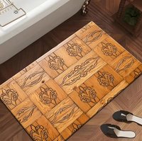 Tapis de bain antidérapant en polyester fabriqué à la machine, avec support en PVC écologique, séchage rapide, usage domestique, rembourré, résistant au feu, vente en gros