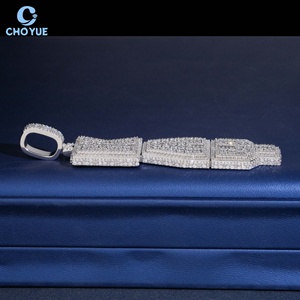 Hip Hop <b>Charm</b> Iced Out Letter Rhodium Plated Pendant Moissanite 925 <b>Silver</b> GRA Certified Women's Luxury <b>Charm</b> - Product Image 2