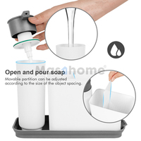 Masthome organisateur d'évier de cuisine porte-éponge distributeur de savon égouttoir à récurer accessoires de lavage de la vaisselle caddie d'évier avec plateau de vidange