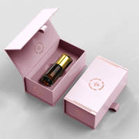 Boîtes cadeaux personnalisées en carton rigide recyclable de style livre pour flacons compte-gouttes de parfum de 30 ml, 50 ml, 100 ml avec couvercle magnétique