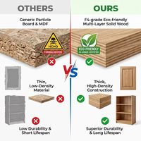 Système de dressing moderne sur mesure avec placard ouvert en placage de bois pour chambre à coucher