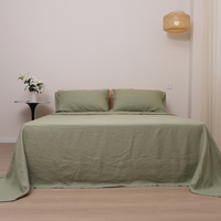 Parure de draps plats 4 pièces en chanvre 100 % pur, tissée, écologique, unie, de luxe, vente en gros, directement du fabricant HFW