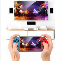INNOASIA Classic X12 Plus Konsol Game Genggam PSP Wi-Fi Joystick Ganda Layar Warna HD 4.3 inci Quad Core Sistem Operasi Linux Permainan