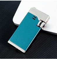 Encendedor de Gas Butano de Doble Llama Azul, Encendedor a Prueba de Viento, Portátil, Metálico, Diseño para Cigarros y Cigarrillos, Regalos Empresariales