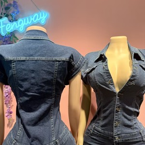 Jeans da Donna Casual a Vita Alta Elasticizzati, Tute in <span class=keywords><strong>Denim</strong></span> per Allenamento, Jumpsuit in <span class=keywords><strong>Denim</strong></span> Cargo Aderenti per Donne - Product Image 6
