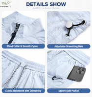 Ensemble 2 pièces unisexe en nylon Ripstop : Veste zippée à col montant et short de protection solaire à séchage rapide avec taille élastique – Survêtement d'extérieur OEM