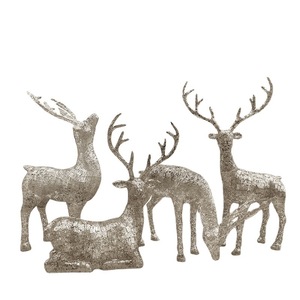 Sculpture de cerf en acier inoxydable, décoration de jardin extérieure, œuvre d'art métallique autoportante en forme d'animal pour hôtels, clubs, places publiques - Product Image 4