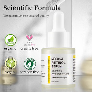 Tüm cilt için uygun Retinol yüz serumu kollajen üretimini teşvik kırışıklıkları azaltmak gözenekleri küçültmek MOOYAM yüz Retinol Serum - Product Image 4