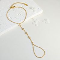 Nouveau bracelet minimaliste et exquis en acier inoxydable plaqué or 18 carats, résistant à l'eau et inaltérable, avec zircon.