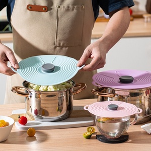 5 tailles de couvercles alimentaires réutilisables colorés résistants à la chaleur, sans BPA, anti-éclaboussures pour micro-ondes - Product Image 4