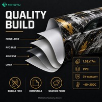 Film de covering automobile en PVC imprimé sur mesure, impression UV HD, graphiques amovibles pour véhicules, 1,52x17m, garantie 3 ans, vente en gros OEM