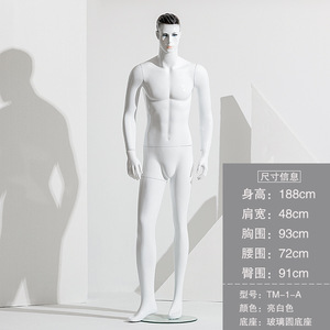 Manichino per <span class=keywords><strong>uomo</strong></span> con i capelli con manichino in piedi di nuovo Design bianco brillante in fibra di vetro realistico - Product Image 4