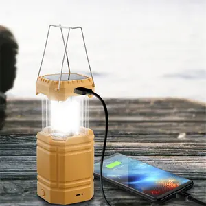 Handkurbel Camping Laterne Taschenlampe Solar betriebene wiederauf ladbare LED Camping Licht mit USB-Ladegerät