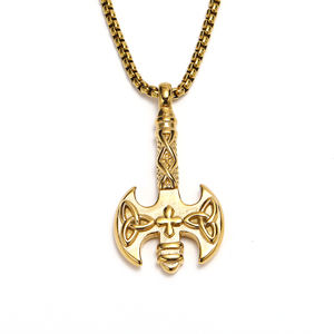 Viking Punk <span class=keywords><strong>Tomahawk</strong></span> Hip Hop Versátil Acero inoxidable Chaims Colgante Collar para hombres Fiesta Festival - Product Image 6