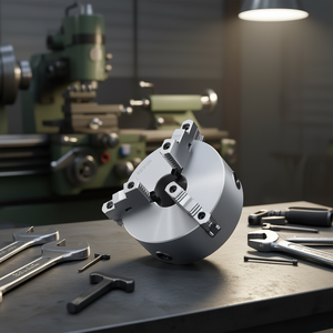 Mandrin de tour auto-centrant Vevor à 3 mors, 8 pouces, en acier, fixation manuelle par clé en T pour usinage sur tour - Product Image 2