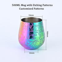 Mug Moscow Mule en acier inoxydable, forme œuf, motif européen, entièrement gravé, pour hôtels et bars