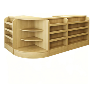 Comptoir de caisse gondole mural pliable robuste en métal et bois pour supermarchés et magasins de détail - Product Image 5