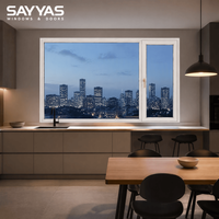 Fenêtre Moderne en Aluminium et Plastique SAYYAS avec Cadre Renforcé, Isolation Thermique, Triple Vitrage et Drainage Dissimulé
