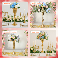 Vase à fleurs en métal doré haut de gamme pour décoration florale commerciale, centre de table de mariage, centre de table pour événements