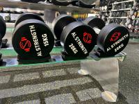 ALStrength Factory Wholesale Gym Equipment Fitness Dumbbell of Strengthening Arms Machine Fitness Black Rubber Coated Dumbbells