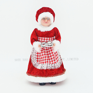 SOTE Amiable 45CM Rojo Sra. Claus Estatuilla Decoración de Navidad Chef de pie Abuela Muñecas de Navidad para cocina interior - Product Image 6