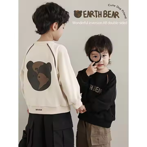 T-<span class=keywords><strong>shirt</strong></span> noir à carreaux pour garçons, chemisier décontracté pour bébés avec ourlet en U et poignets boutonnés, chemise de coupe décontractée pour enfants et garçons - Product Image 2