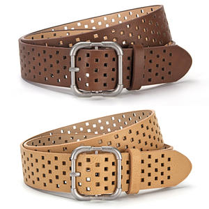 Cinturones de <span class=keywords><strong>Moda</strong></span> de Cuero Sintético PU para Mujer, Diseño Vintage 2026, Estilo Hueco, Hebilla de <span class=keywords><strong>Pin</strong></span>, Cinturones Elegantes para Dama - Product Image 1