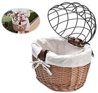 Panier de vélo en osier pour animaux de compagnie avec cadre en fer Panier de vélo portable pour animaux de compagnie