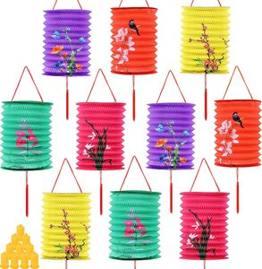 Hoa Trung thu Lễ hội trang trí đèn lồng Nhật Bản Đèn Lồng Giấy Trung Quốc nhiều màu treo đèn lồng với đèn - Product Image 1