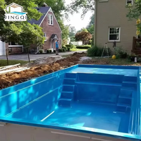 Piscine modulaire hors-sol en fibre de verre sur mesure pour villas, hôtels et maisons, grande taille, pour la détente et l'exercice aquatique