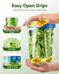 Recipientes de Plástico para Alimentos con Tapas Giratorias (32 Oz, Paquete de 3) - Herméticos, Aptos para Microondas, Congelador y Lavavajillas, Libres de BPA, Grado Alimenticio - Product Image 6