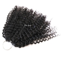 Vmae Cheveux Humains Vierges Bruts Afro Kinky Bouclés Profonds, Extensions de Cheveux Humains pour Tresses au Crochet, Style Burmese Miracle Knots et String Feather
