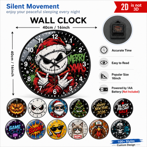 <span class=keywords><strong>Horloge</strong></span> murale mécanique Art Déco avec motif nature morte, design circulaire à une seule face, affichage à aiguilles pour salon, mariage - Product Image 4