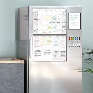 Calendrier mensuel magnétique effaçable à sec, montage sans adhésif, tableau blanc hebdomadaire, parfait pour la liste des tâches ménagiques en famille - Product Image 4