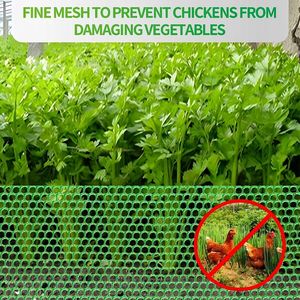 Rouleau de clôture en treillis métallique en plastique vert 15.7IN X 10FT Grillage de poulet en plastique pour volaille Poulet <span class=keywords><strong>Chiot</strong></span> Lapin Clôture en plastique florale - Product Image 3