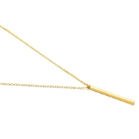 Colliers pendentifs minimalistes rectangulaires en bande unie, plaqués or 18 carats, étanches, pour femmes, en acier inoxydable, vente en gros