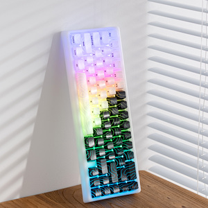 Xvx OEM cơ khí đen trắng địa hình mô hình imd-công nghệ PBT + PC Keycap Set tỏa sáng thông qua 70 phím MX Thiết bị chuyển mạch tiếng anh PC - Product Image 5