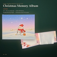 Coffret cadeau album photo de Noël, couverture rigide avec page à gratter et pochettes transparentes en PP pour achat en gros au détail