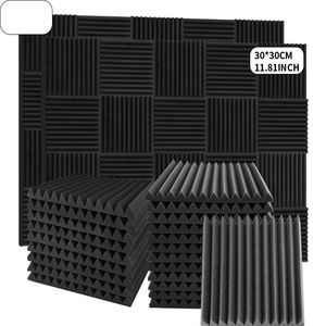 Espuma Absorbente de Sonido con Ranura Triangular, Algodón Acústico Autoadhesivo para KTV/Estudio de Grabación/Sala de Transmisión en Vivo - Reducción de <span class=keywords><strong>Ruido</strong></span> - Product Image 3