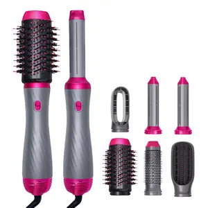 One Step Hair Dryer brush Styler 6 in 1 Automatic Curling Iron Negative Ionic Detachable Hot Air Brush Air Blow dryer