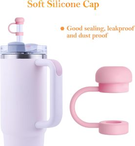 Capuchon de paille en silicone/PVC pour gobelet 40-20 oz, anti-poussière et anti-fuite, réutilisable, couvercle de paille à plusieurs motifs - Product Image 2