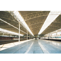 Structure en acier préfabriquée sur mesure à longue portée pour gare ferroviaire, bâtiment à ossature de toit à grande portée
